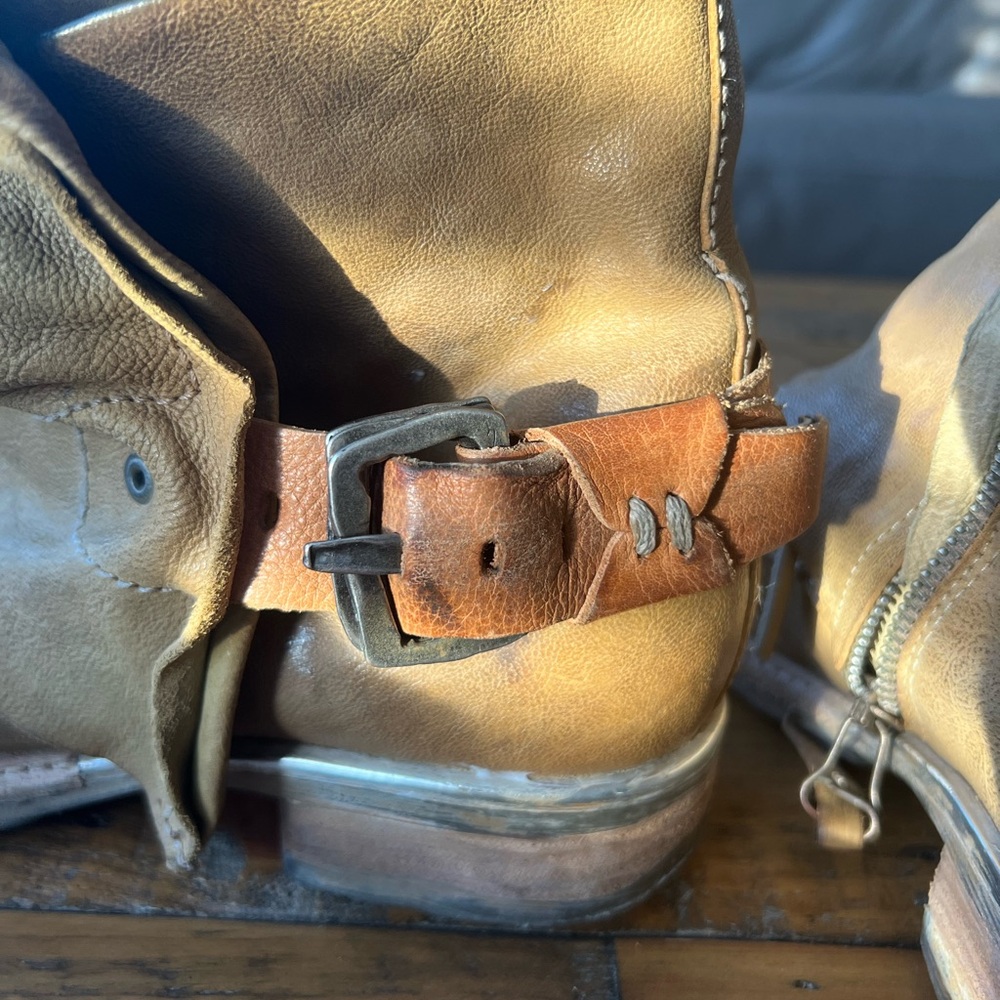 A.S.98 Women's Tan Leather Ankle Boots - Picture 6 of 7